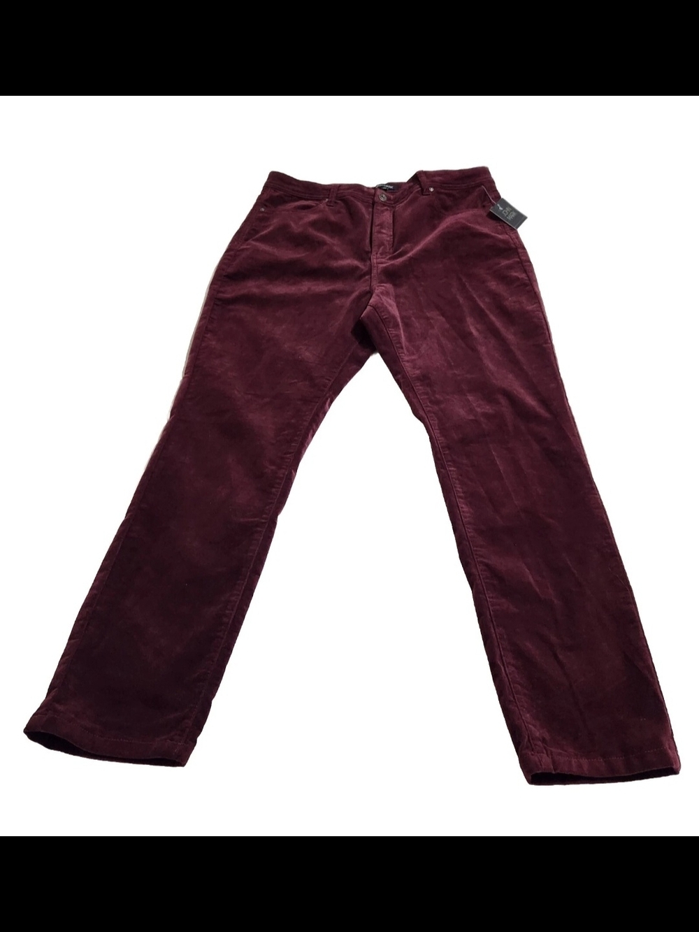 John Mark Women's Skinny Corduroy Pants in Burgundy Size 16